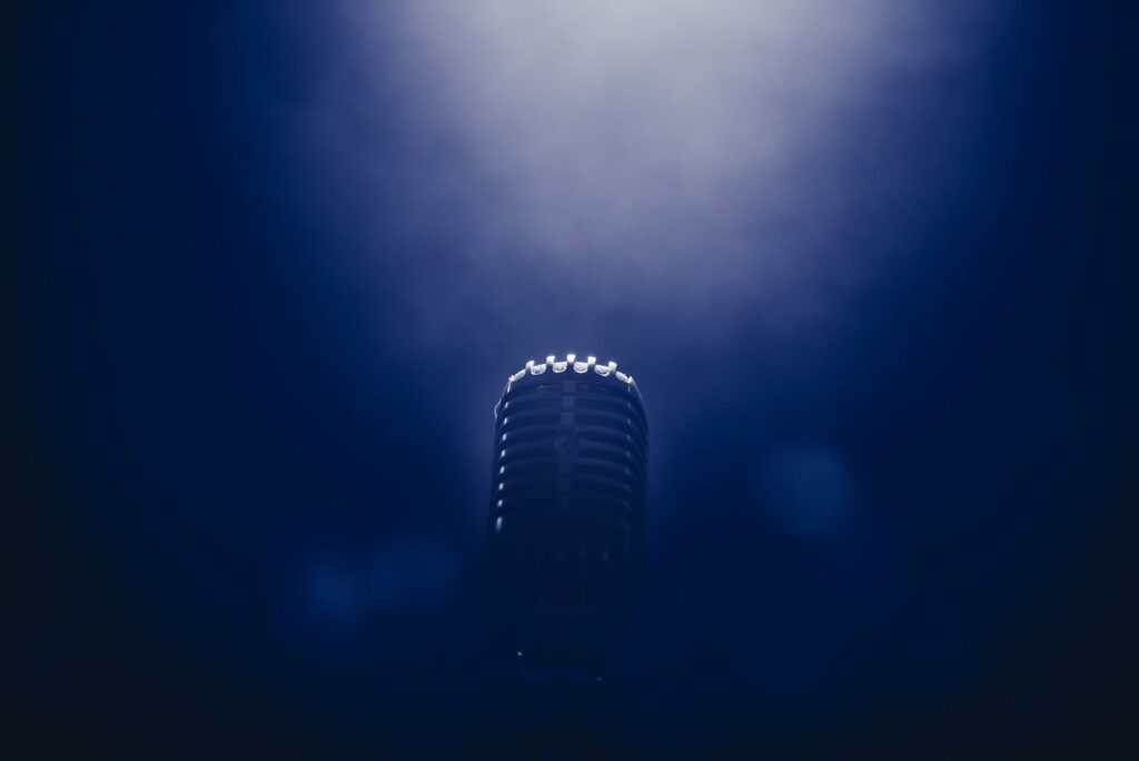 low light stage microphone photography